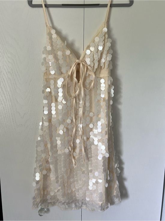 SHEIN Dresses & Skirts - SHEIN Champagne Sequin Tie-Front Mini Dress